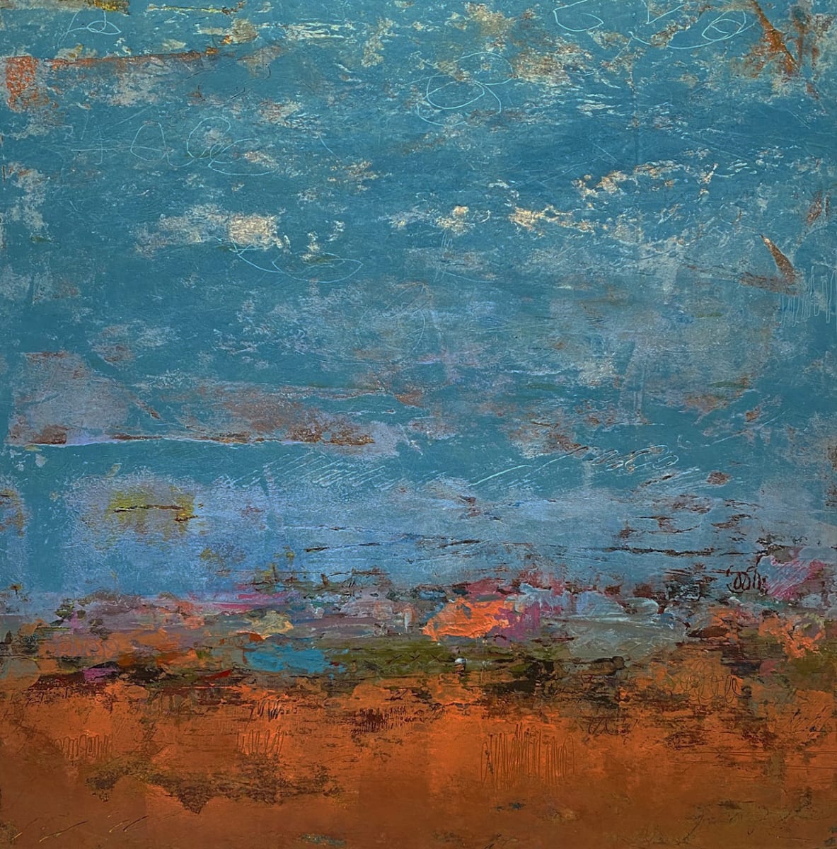 Blue Skies, 16x16" by Ginnie Cappaert, Image 1.