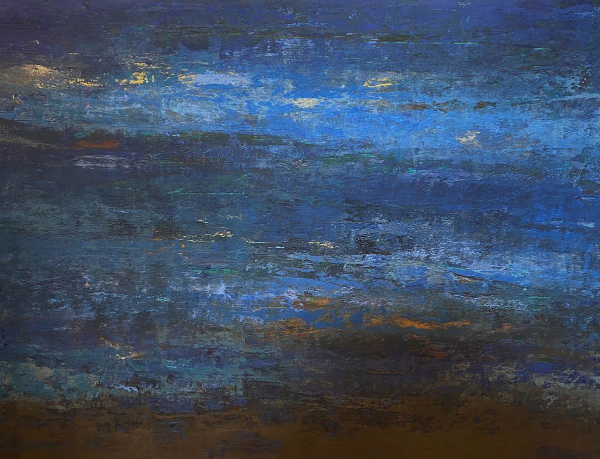 Blue Waves, 36x48" by Ginnie Cappaert, Image 1.