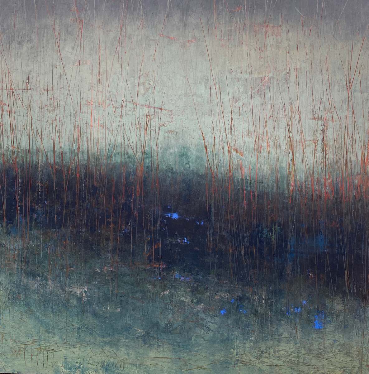 Contemplating the Day, 36x36" by Ginnie Cappaert, Image 1.