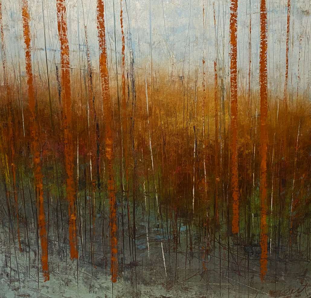 Early Autumn Walk, 30x30" by Ginnie Cappaert, Image 1.