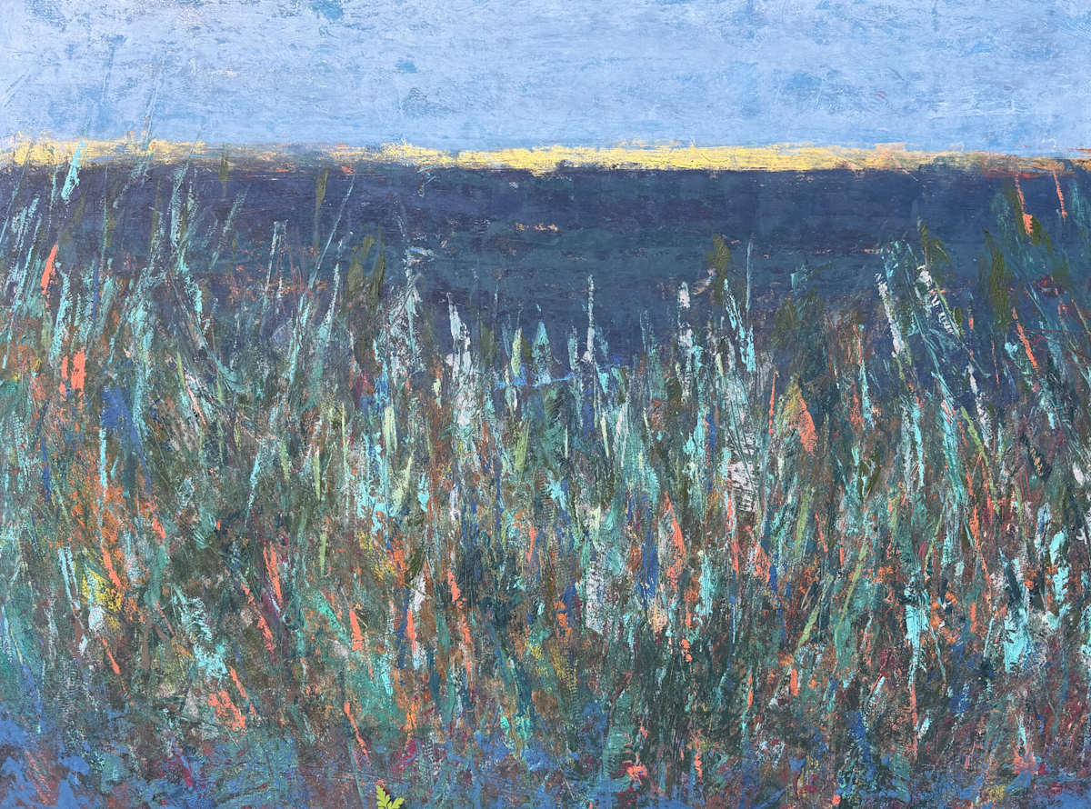 Evening Beach Walk, 36x48" by Ginnie Cappaert, Image 1.