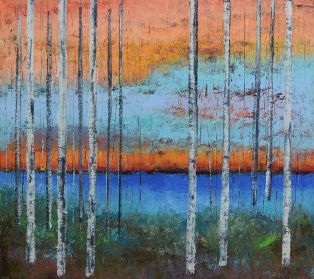 Evening by the Lake, 42x42" by Ginnie Cappaert 