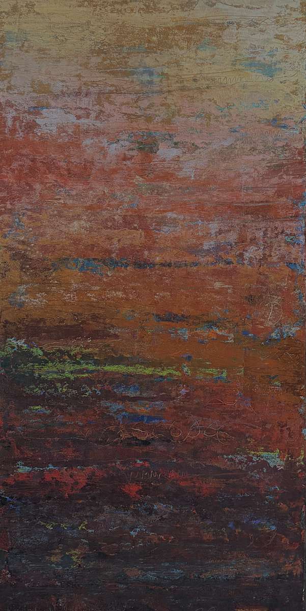 Falling into Place, 48x24" by Ginnie Cappaert, Image 1.