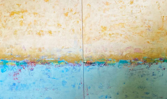 Golden Sky (diptych) by Ginnie Cappaert 