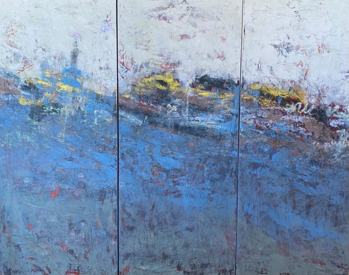 In A Moments Time, 36x45" Triptych by Ginnie Cappaert 