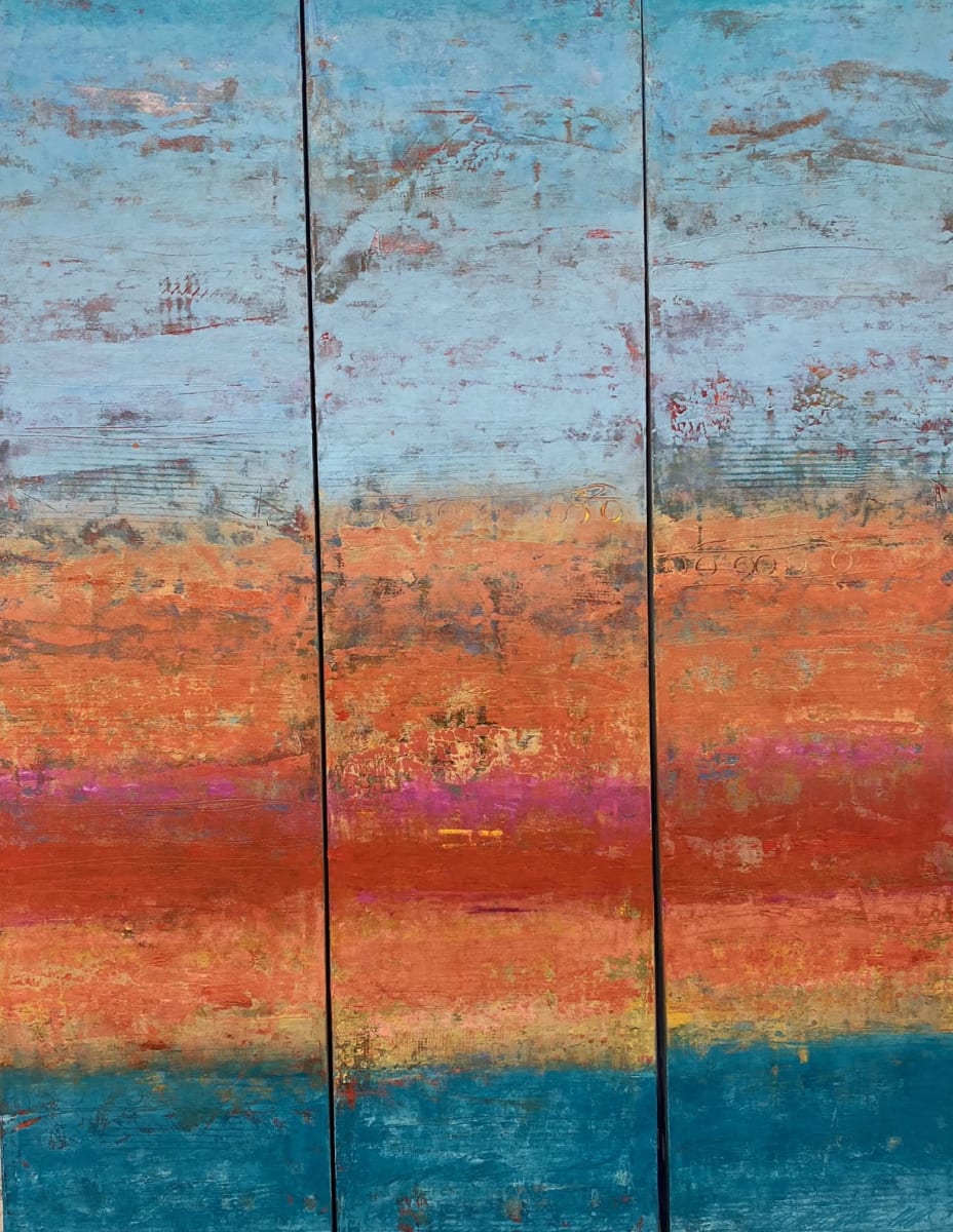 Little Things, Triptych 3@48x12" by Ginnie Cappaert 