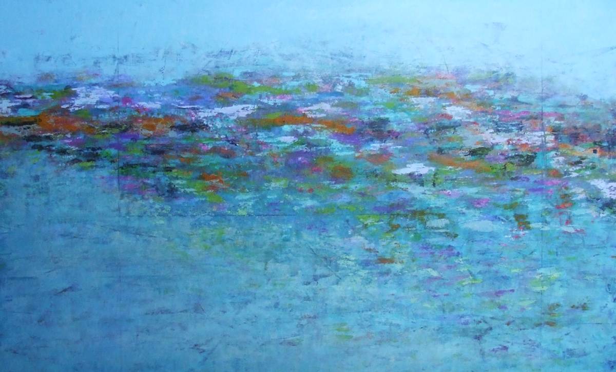 Monet Reflections, 28x45" by Ginnie Cappaert, Image 1.