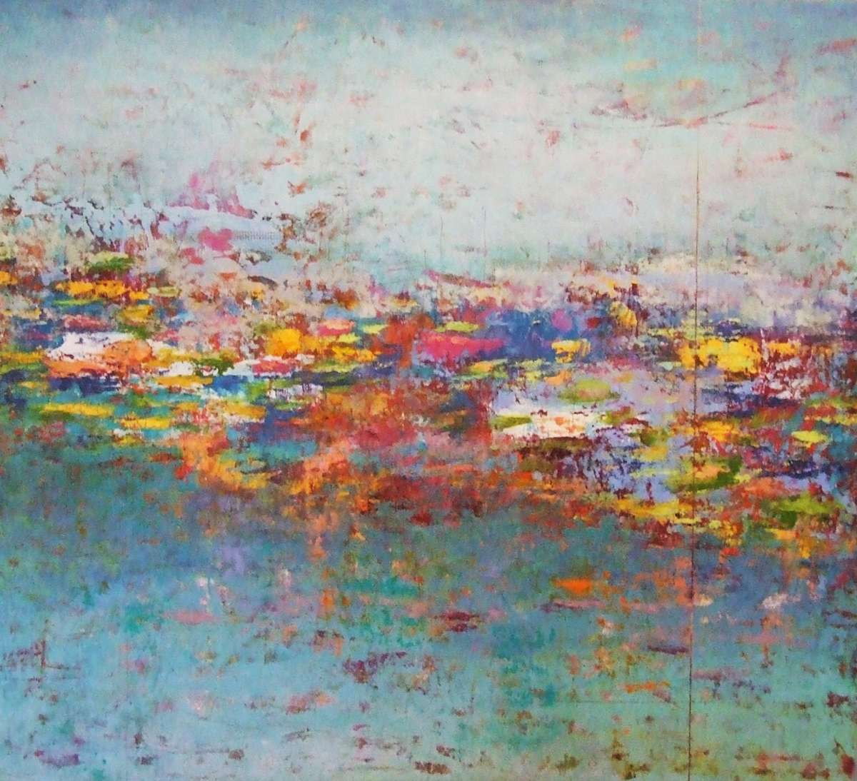 Monet Reflections, 40x36" by Ginnie Cappaert, Image 1.