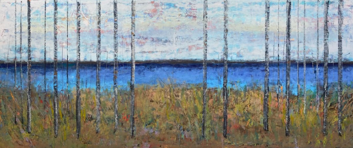 The view is the gift 2, 36x84" by Ginnie Cappaert 