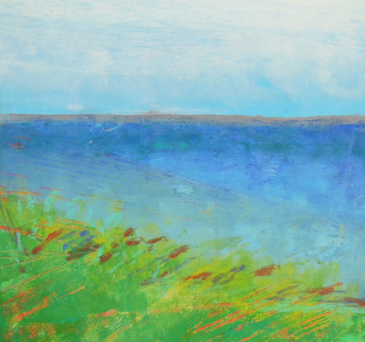 Wandering the Shore, 18x18" by Ginnie Cappaert, Image 1.