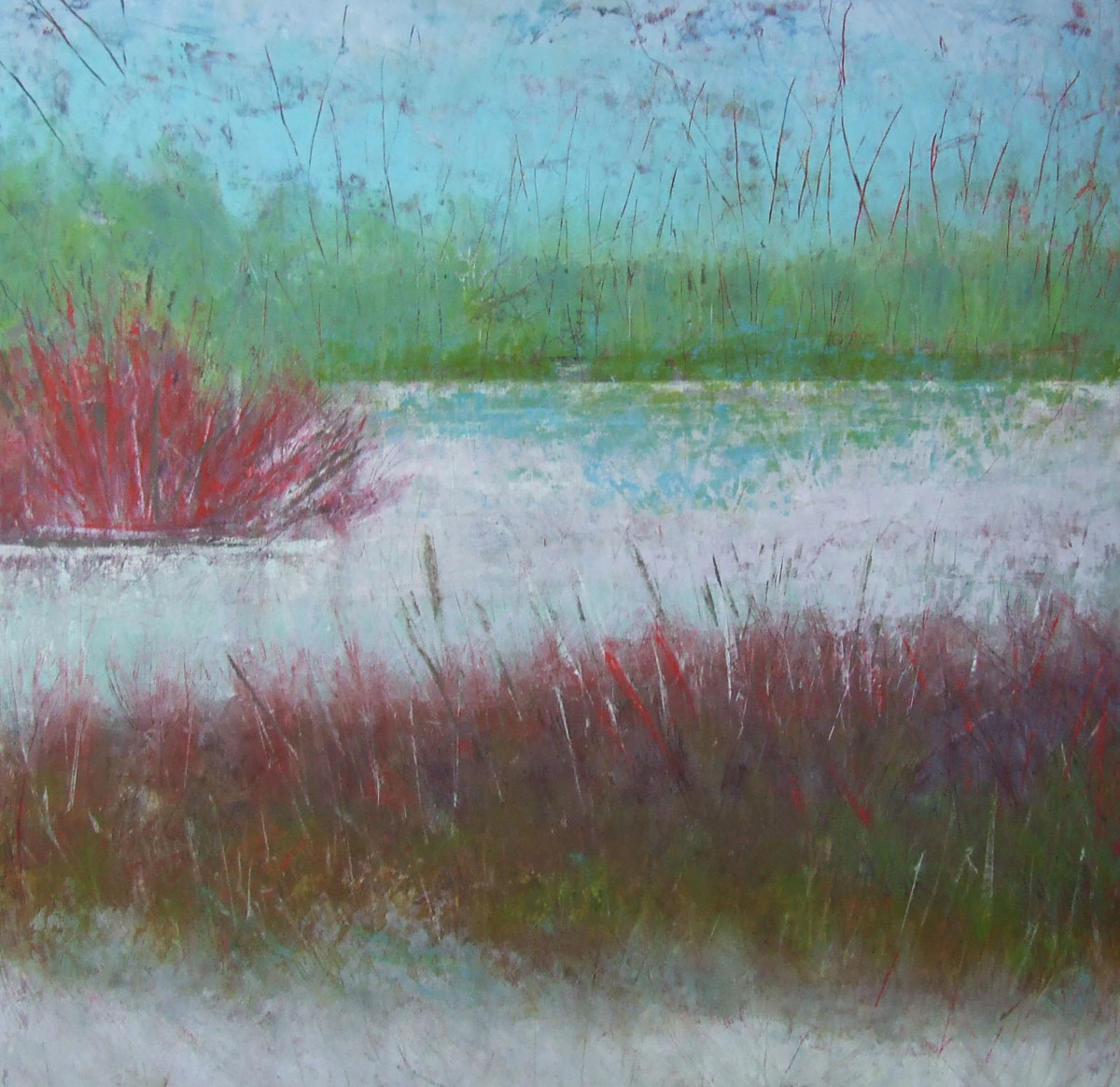 Winding River 48x48 by Ginnie Cappaert 