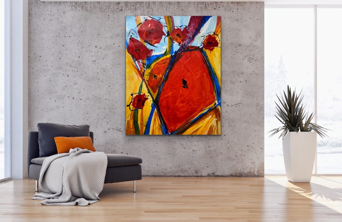 'Revival No. 18; Fall Poppies' SOLD by louie . rochon . fine . art 