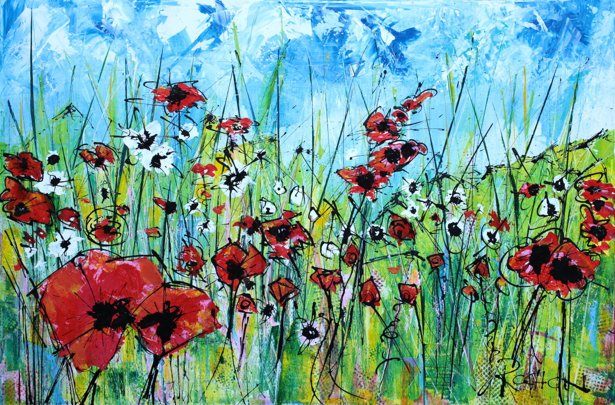 Poppies No. 1 by louie . rochon . fine . art 
