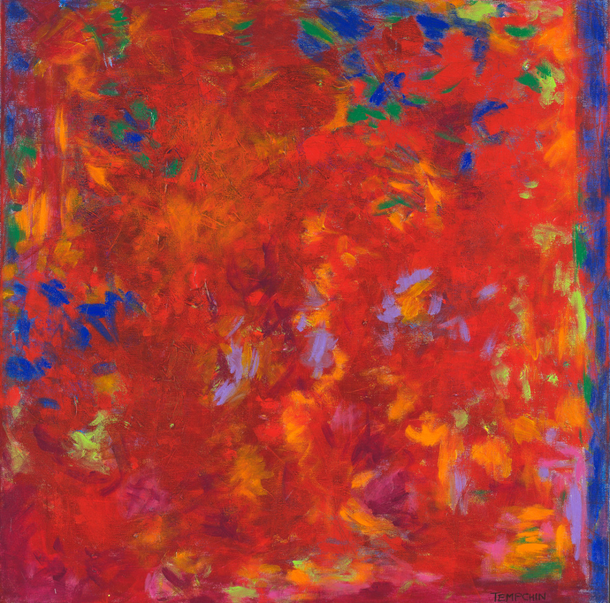 Red with Blue Line by Sheryl Tempchin, Image 1.