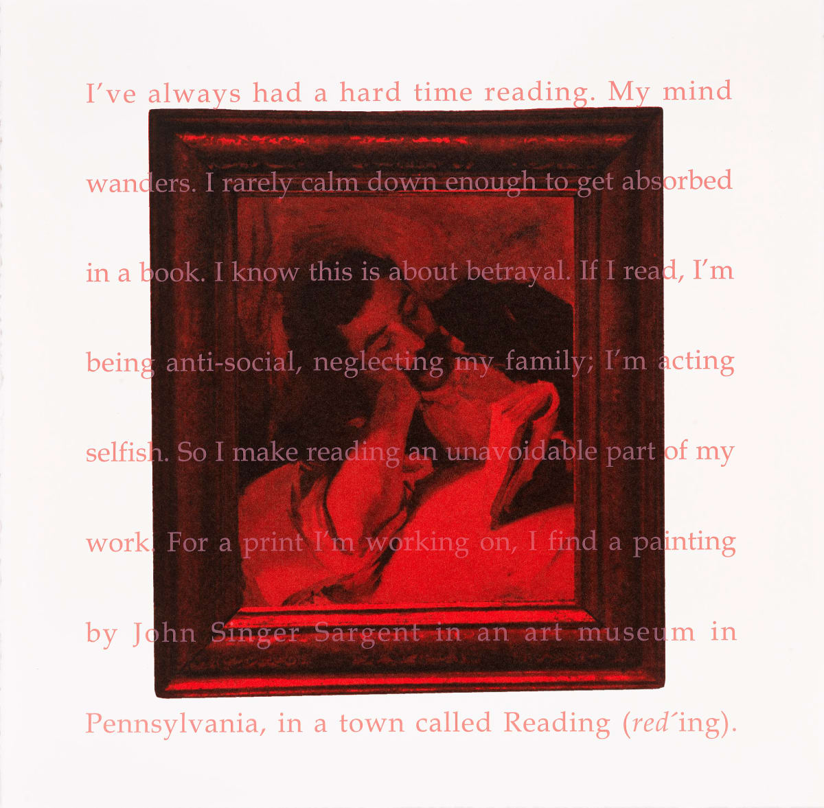 I've Always Had a Hard Time Reading, from the portfolio Red Read by Ken Aptekar 