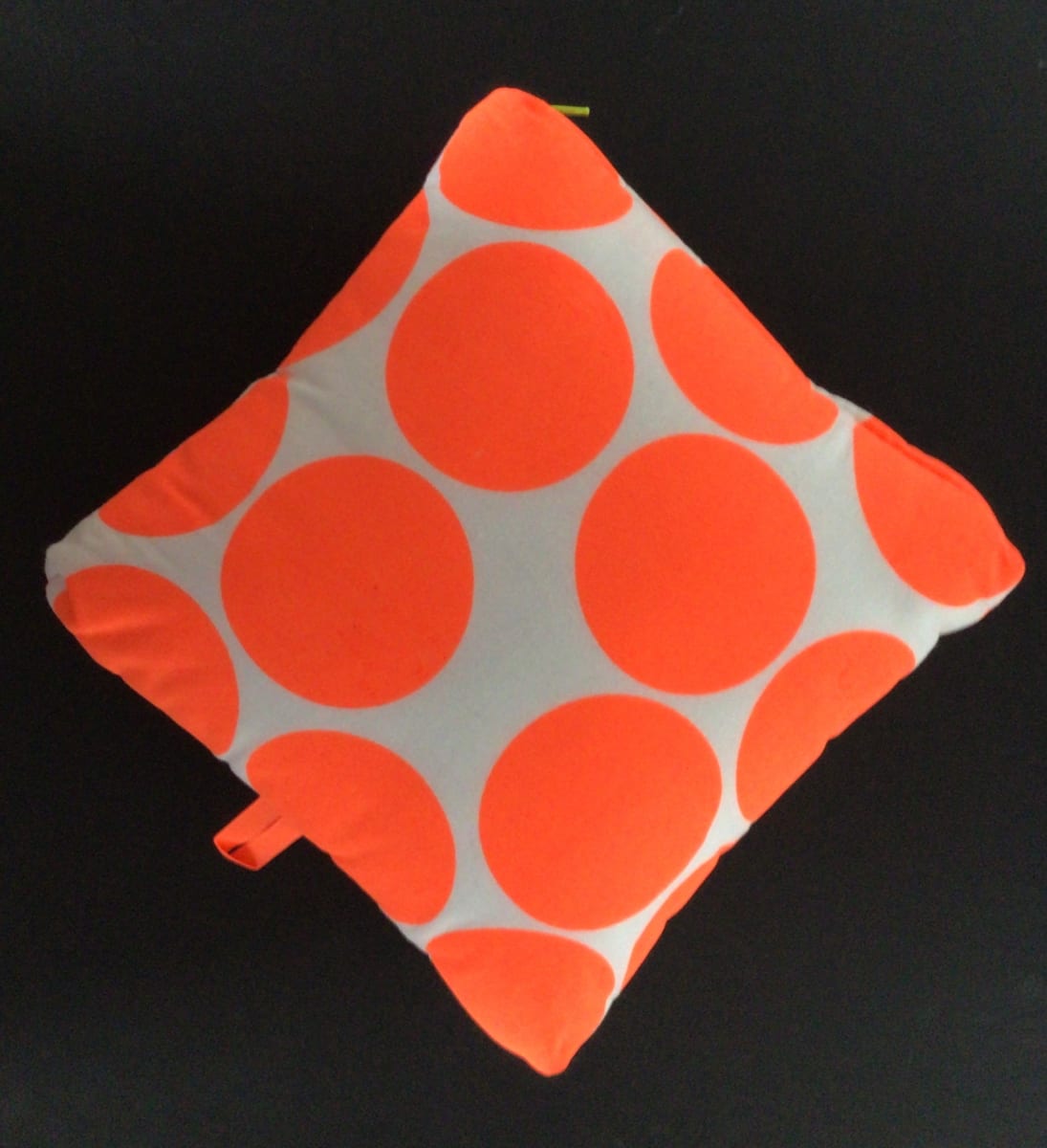 Big Orange Dots - Small Pillow by Blue Skies Workroom/  Alyssa Salomon 