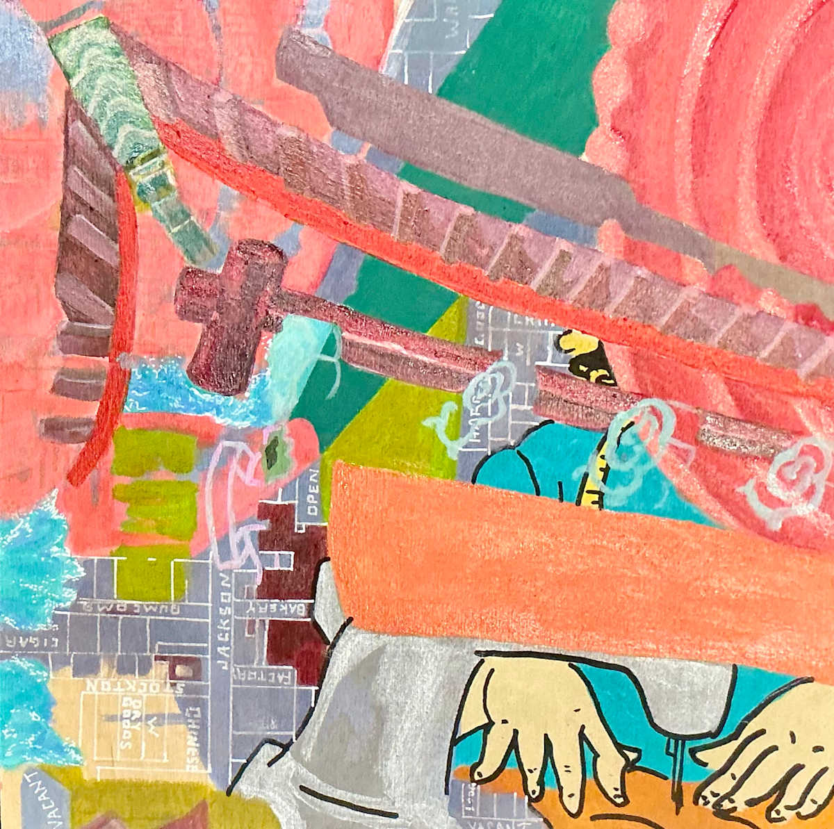 Red Line Bay, Acrylic by L.A. Crawford 