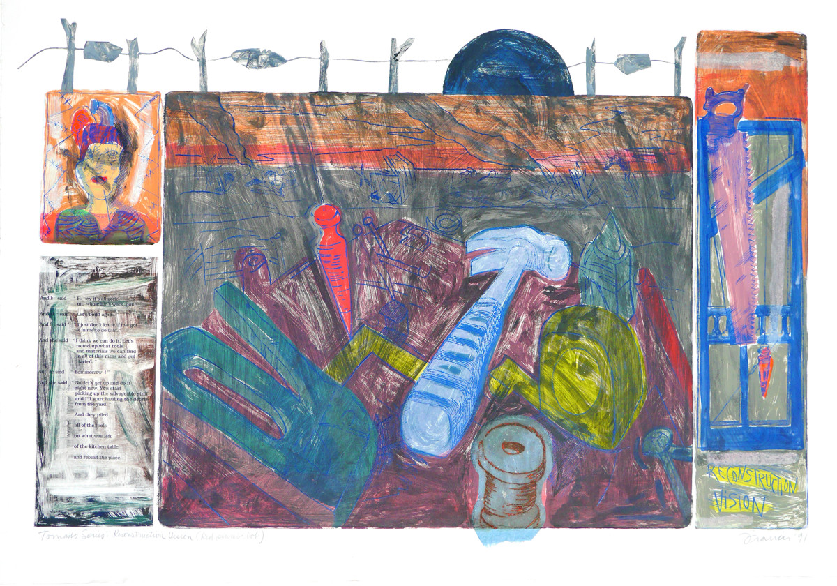 Tornado Series: Reconstruction Vision (Red Plumb Bob) by Ke Francis 