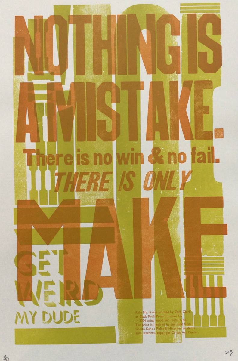 Hint 6 from Helpful Hints: A Corita Kent Print Exchange by Black Rock Press by Zach Clark, Black Rock Press Print Exchange, Image 1.