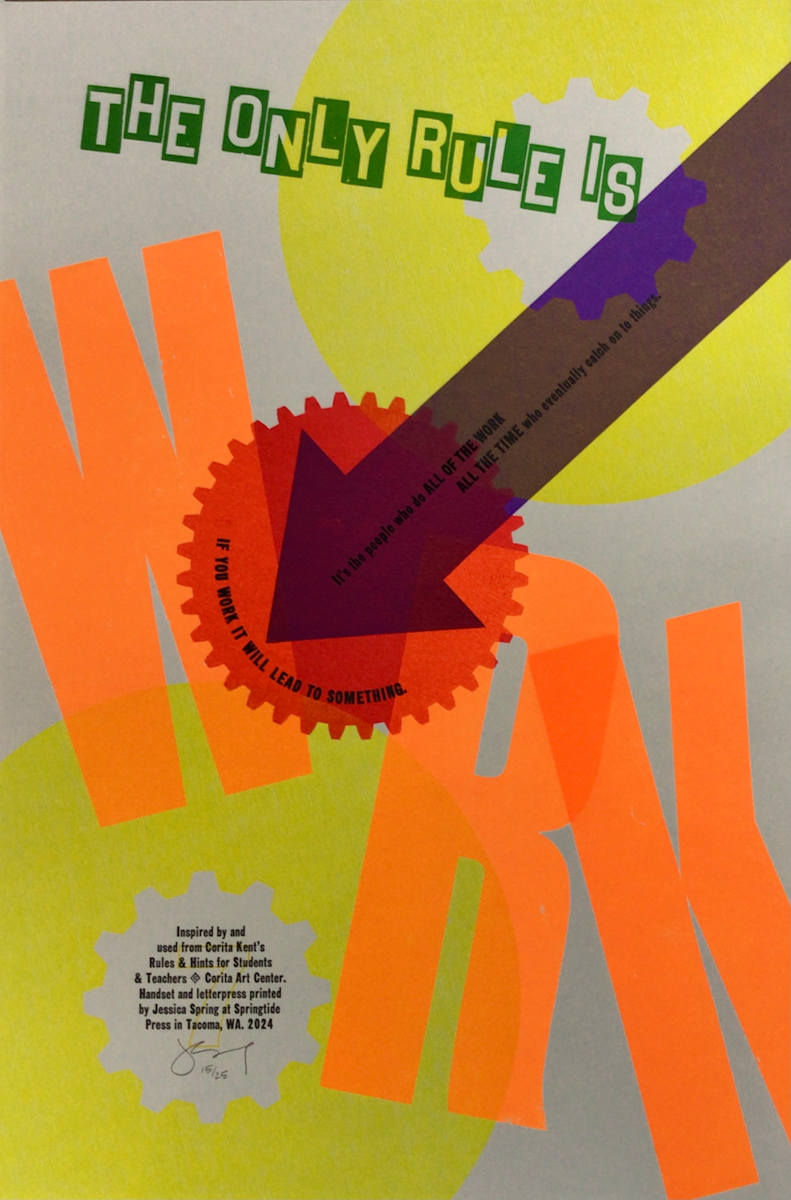 Hint 7 from Helpful Hints: A Corita Kent Print Exchange by Black Rock Press by Jessica Spring, Black Rock Press Print Exchange, Image 1.