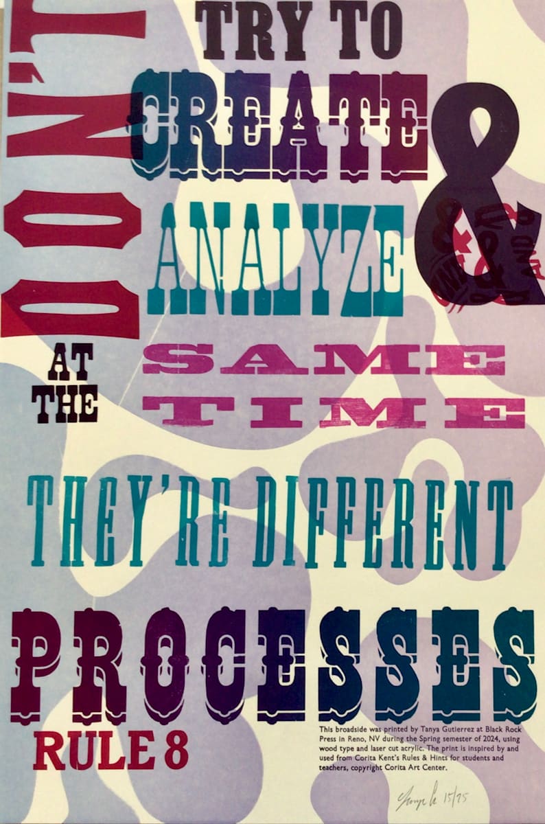 Hint 8 from Helpful Hints: A Corita Kent Print Exchange by Black Rock Press by Tanya Gutierrez, Black Rock Press Print Exchange, Image 1.