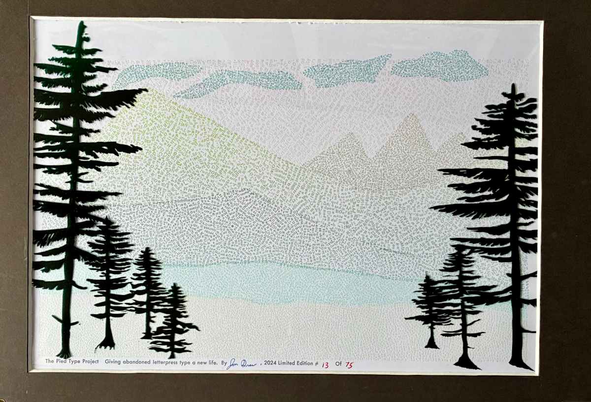 The Pied Type Project by Jon Drew  Image: Edition number 13/75