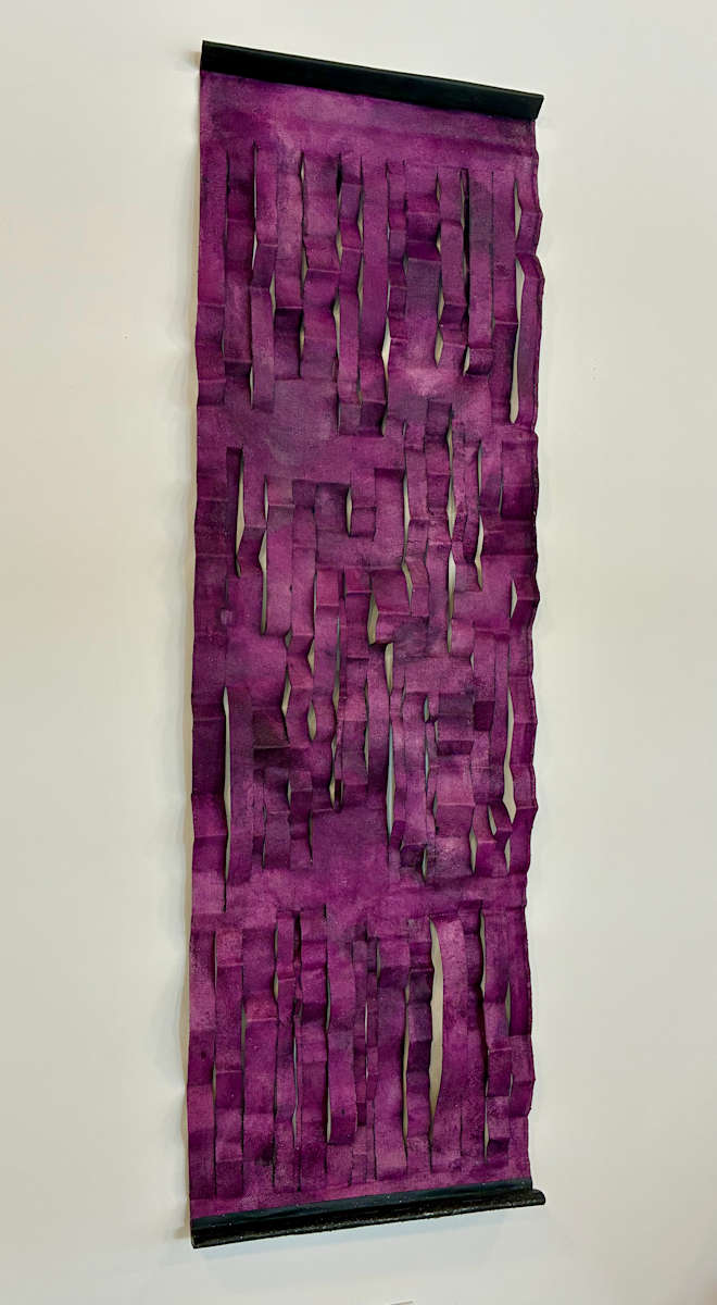 Bent Out of Shape by Joan Konkel  Image: Artwork is reversible - black and purple. 