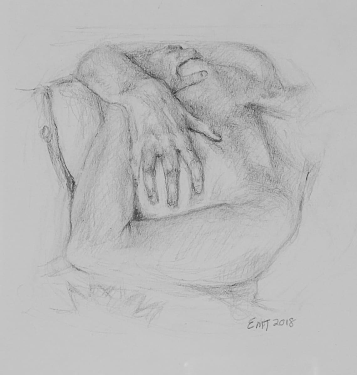 Hand Study on Bare Breasts by Ellen Maidman-Tanner 