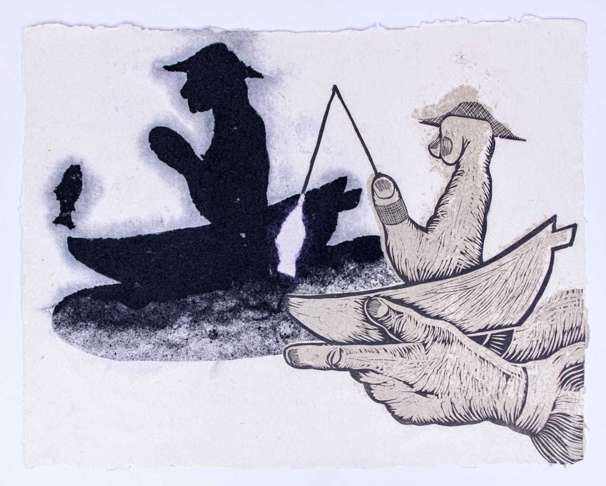Shadow Fishing II by Kenneth Polinskie  Image: Variations of this print are available. Please inquire.