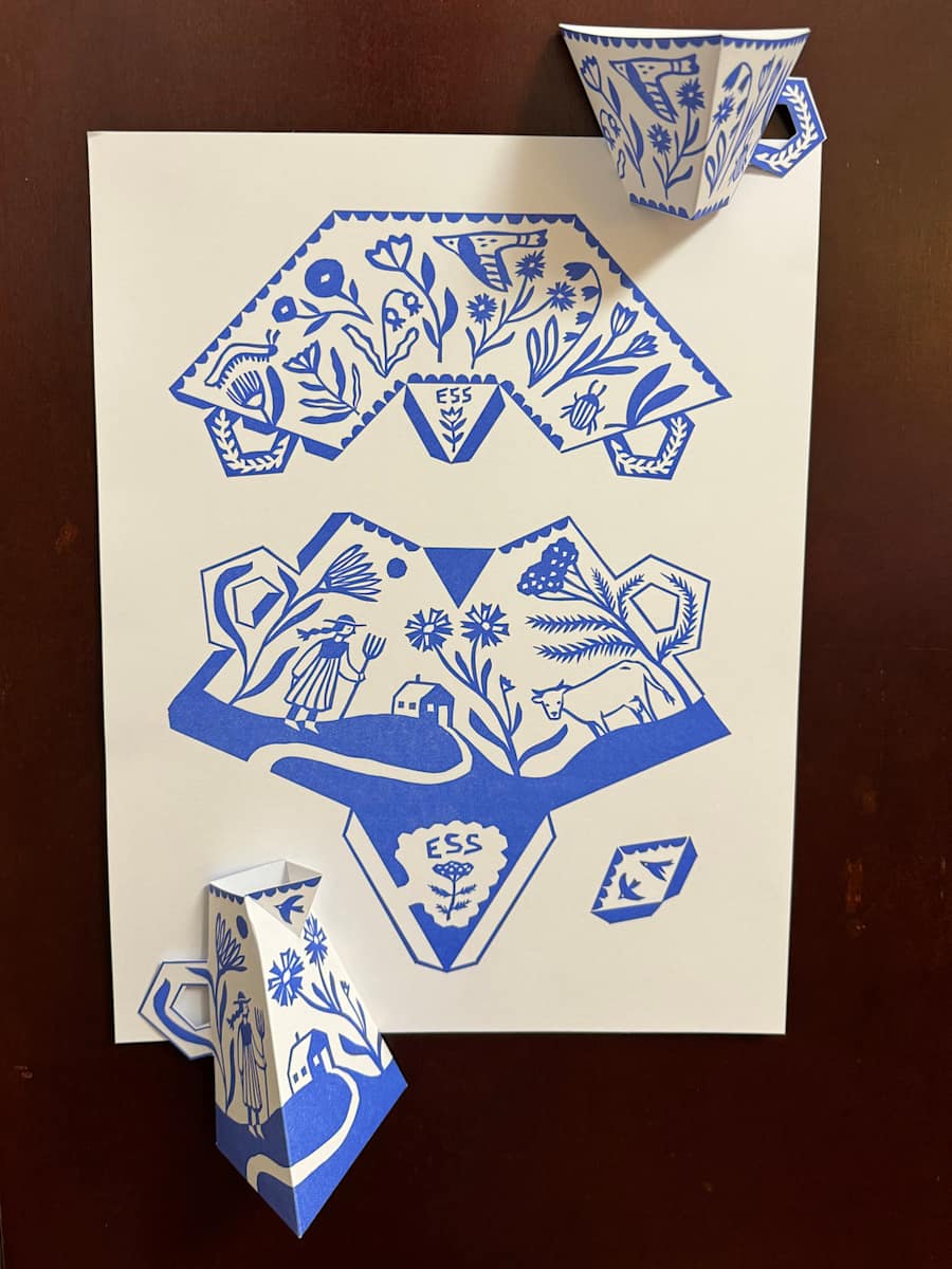 Paperware (unfolded & folded) by Elinor Swanson 