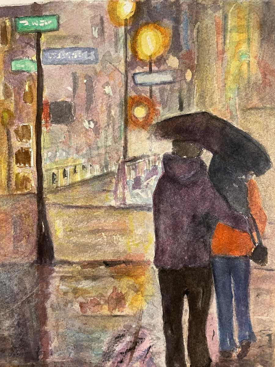 Couple in the Rain by Dee Elle 