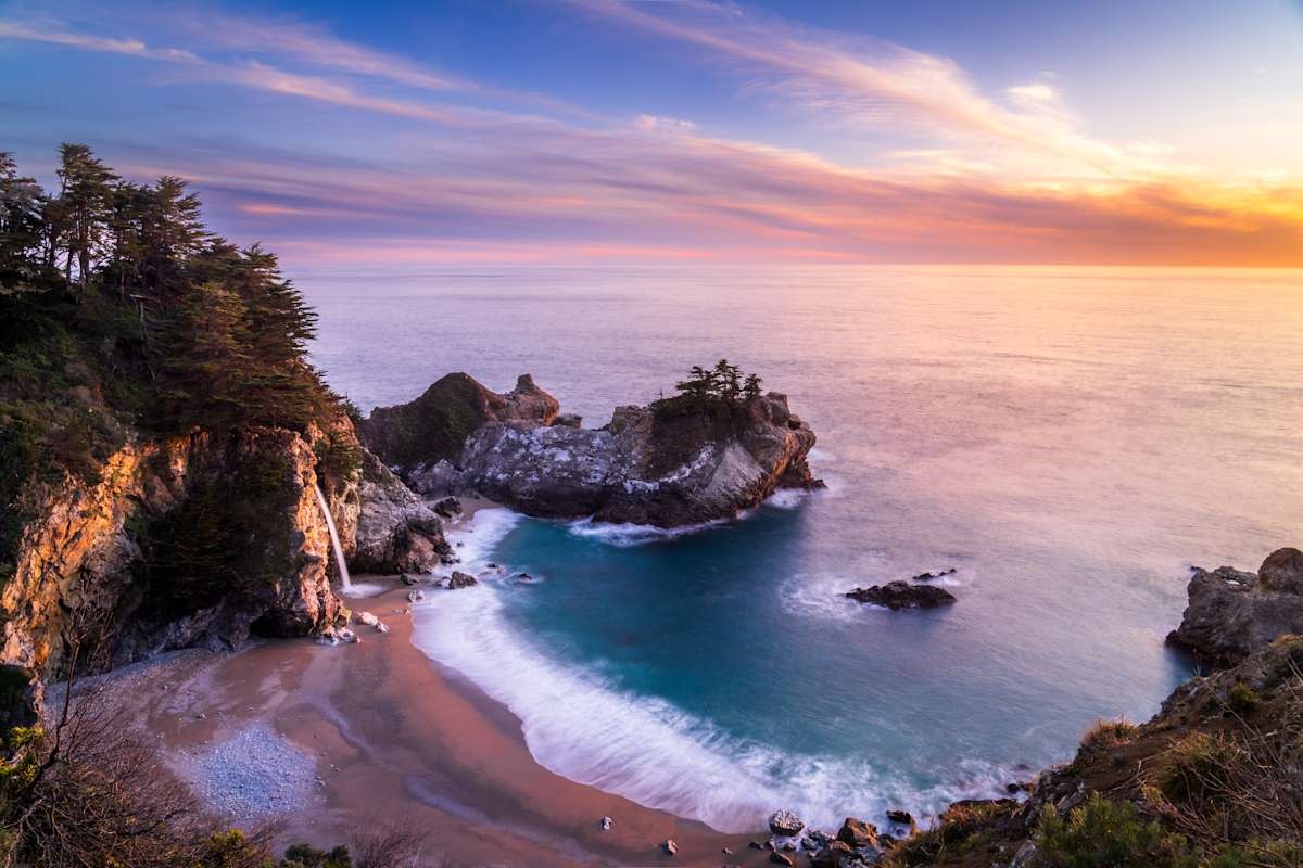 McWay Falls - Golden Hour Sunset by Juan Matorras 