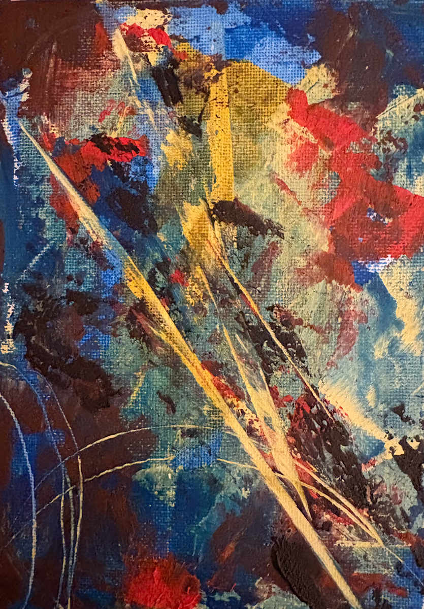 CW Composition 5 by Barbara Talbott  Image: Cold wax and oil small abstract painting