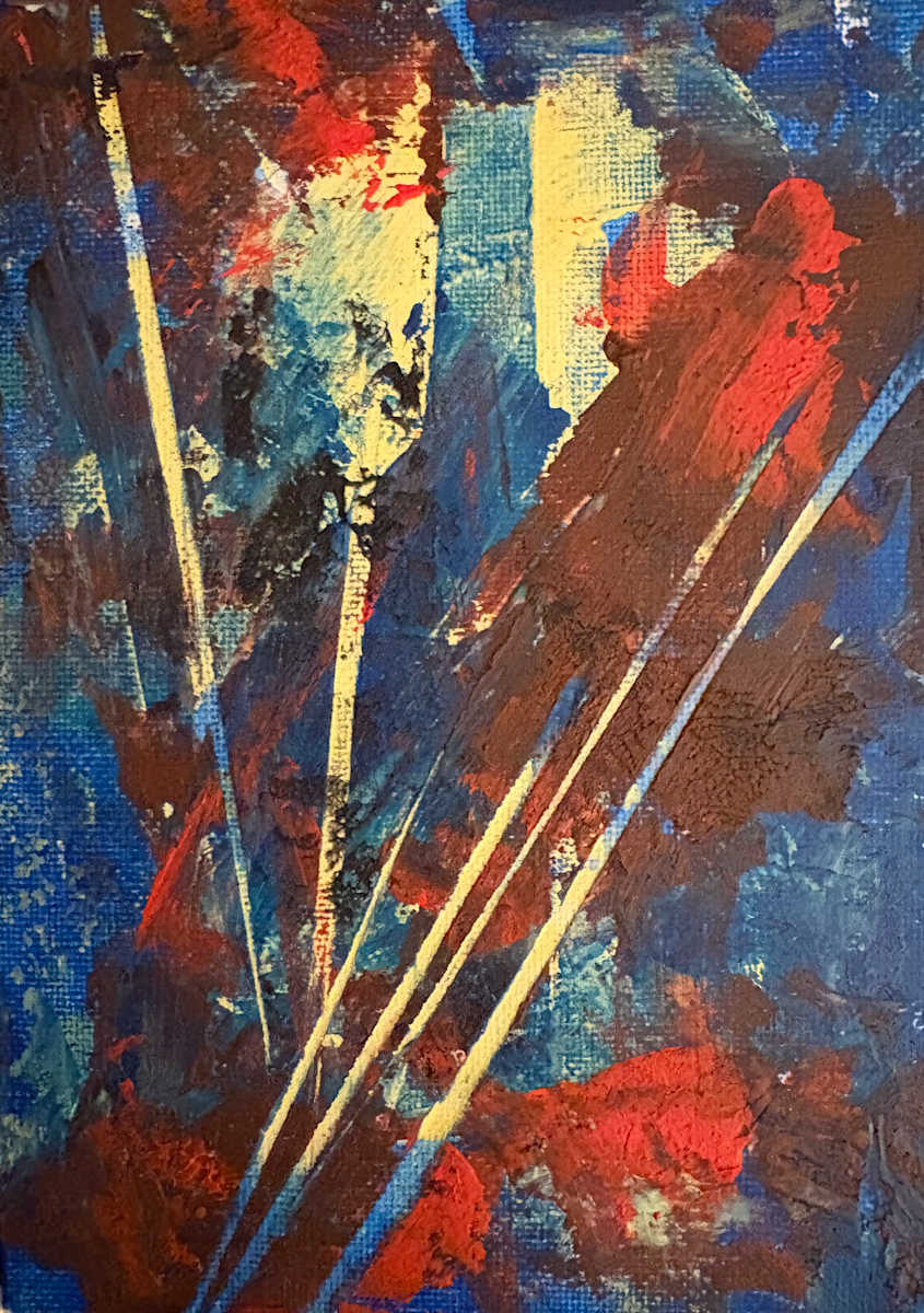 CW Composition 6 by Barbara Talbott  Image: Cold wax and oil small abstract painting