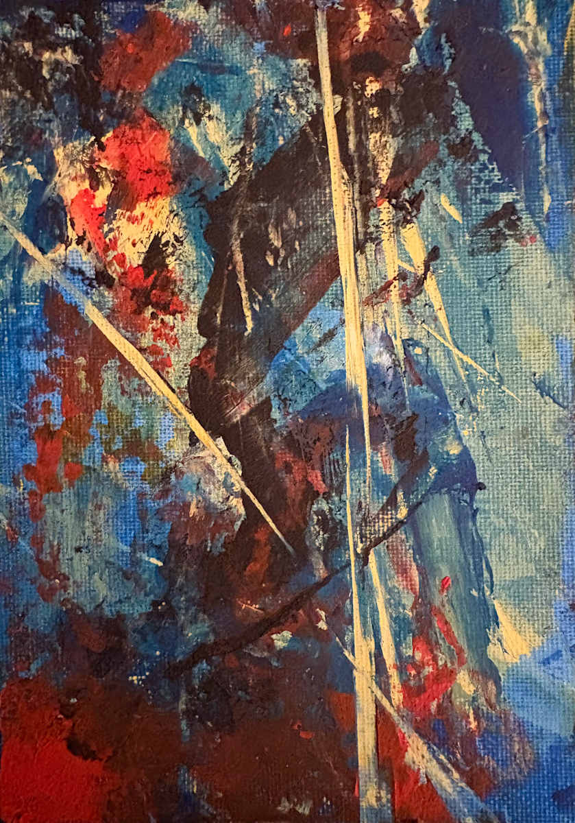 CW Composition 7 by Barbara Talbott  Image: Cold wax and oil small abstract painting