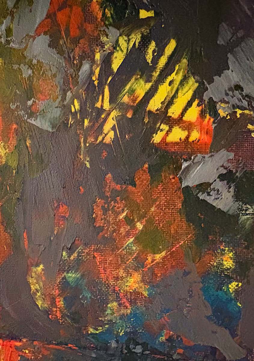 CW Dark Composition 4 by Barbara Talbott  Image: Cold wax and oil small abstract painting