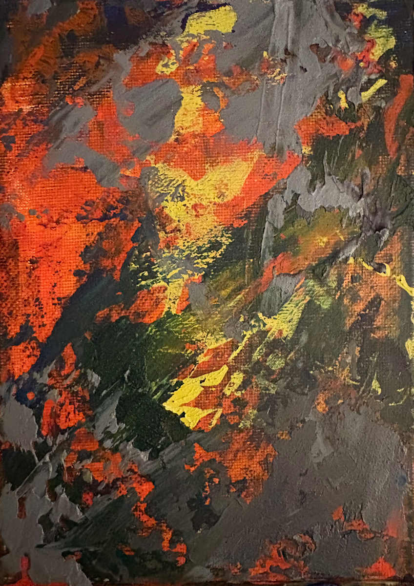 CW Dark Composition 7 by Barbara Talbott  Image: Cold wax and oil small abstract painting