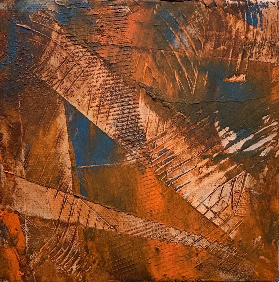 CW Square Composition 5 by Barbara Talbott  Image: Cold Wax and Oil on Canvas Panel