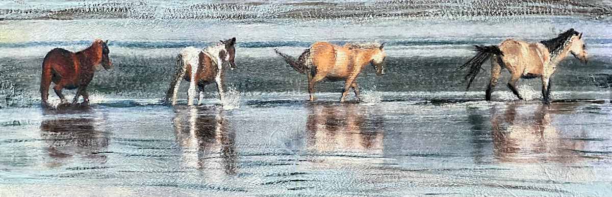 Chincoteague Ponies by Barbara Talbott  Image: Encaustic-Photo Encaustic