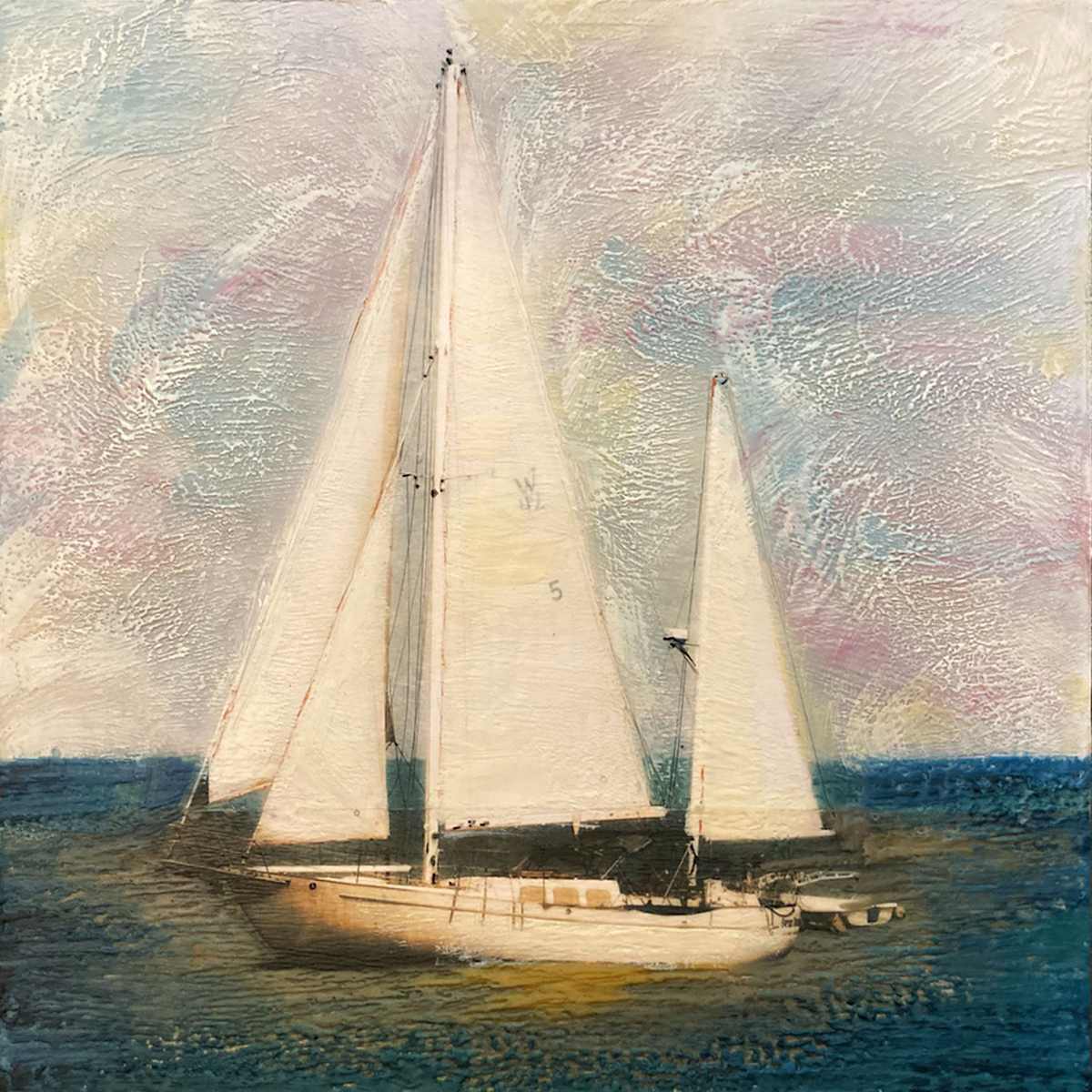 Harry's Boat by Barbara Talbott  Image: Encaustic, Photo Encaustic Painting