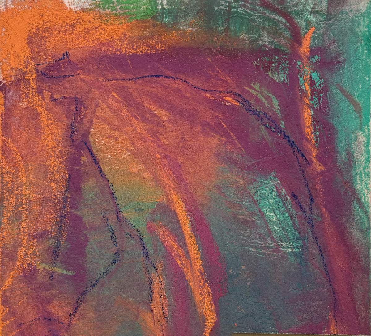 Pastel Abstract 3 by Barbara Talbott  Image: Pastel small abstract painting