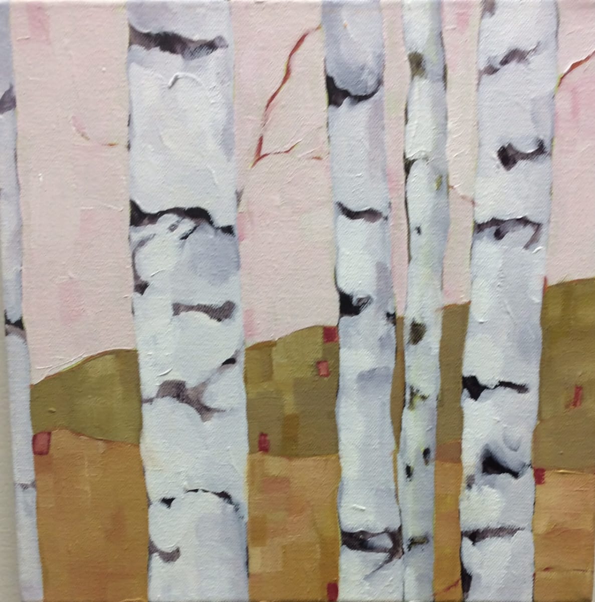 Birch Study Pink by Beth Munro 