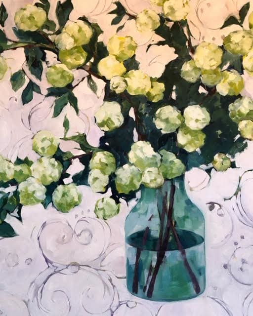 Hydrangea Study in Greens by Beth Munro 