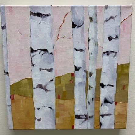 Birch Studies, Pink, Image 1.