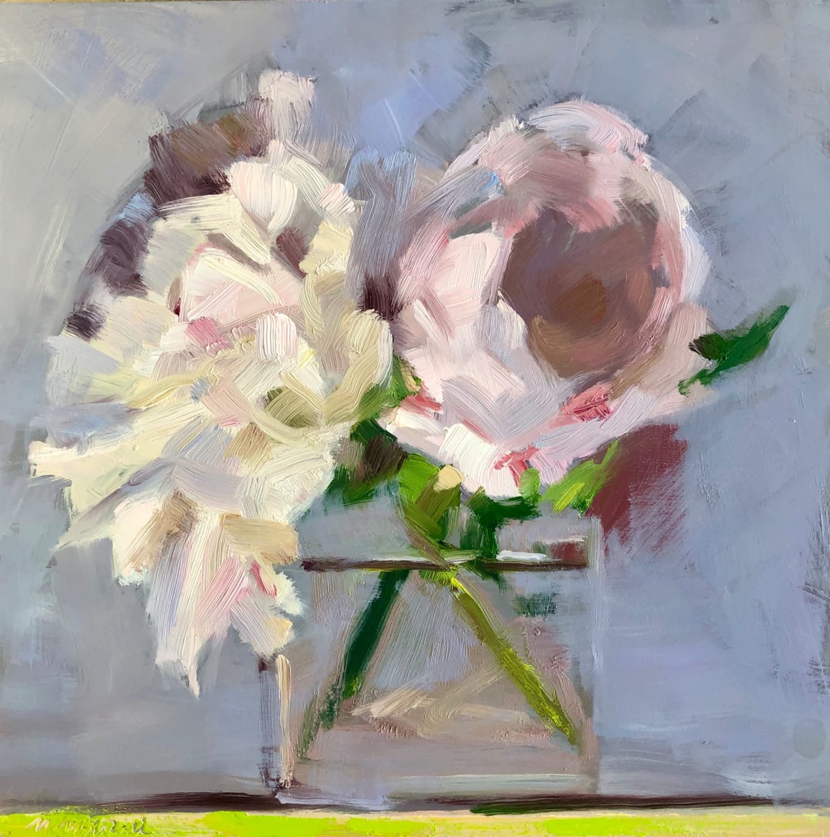 White & Pale Pink Peonies by Monique Lazard 