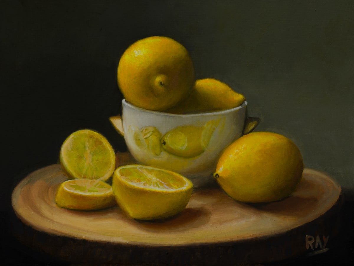 Lemon Bowl  Image: "Lemon Bowl", 12" x 9", oil on panel