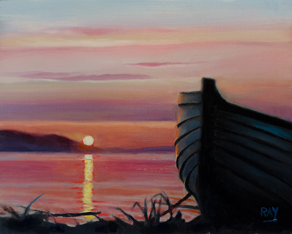 Boat at Sunset by Alan Douglas Ray 