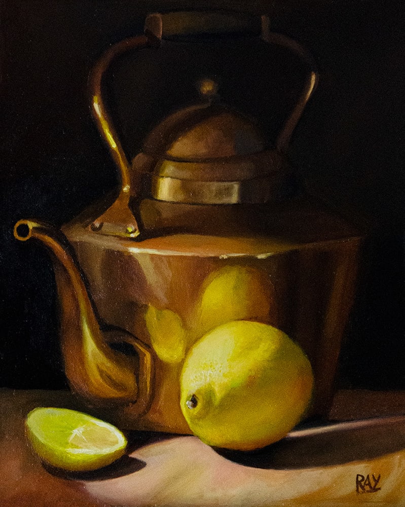 Brass Kettle and Lemon 