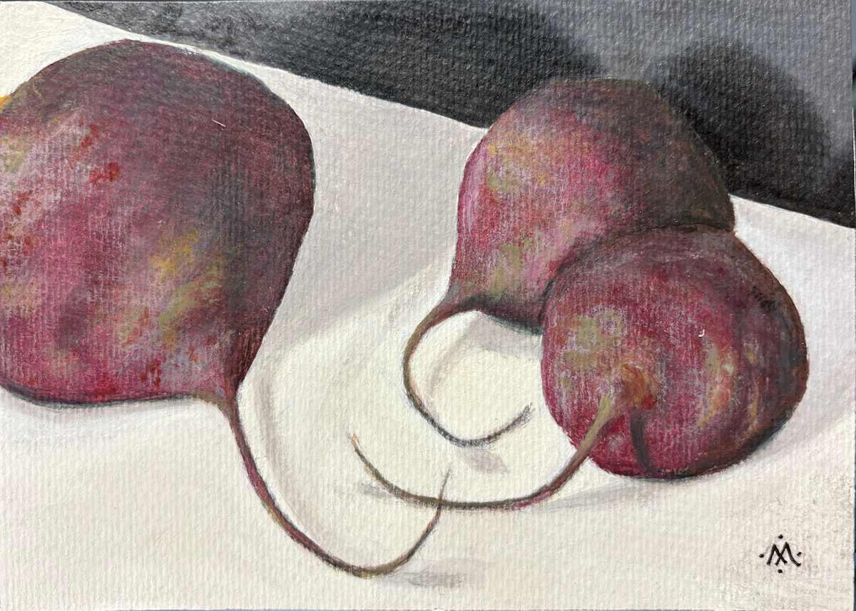 Three Red Beets by Martha Lee Turner, Image 1.