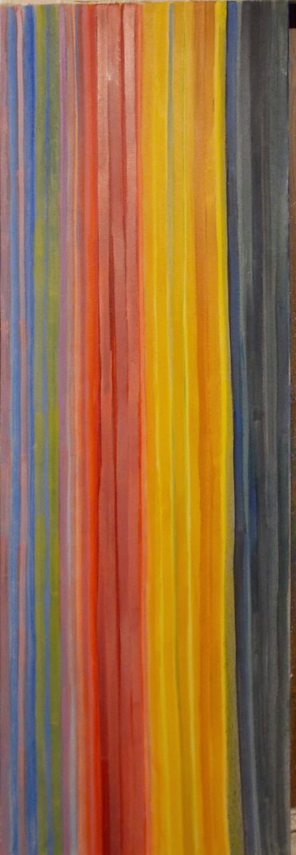 Strips #6 by Victor Proulx  Image: Oil on canvas 16"x48" 2025